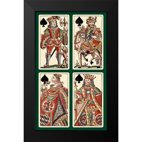 Spades (Bauern Hochzeit Deck) Black Modern Wood Framed Art Print by Gobl, Andreas Benedictus
