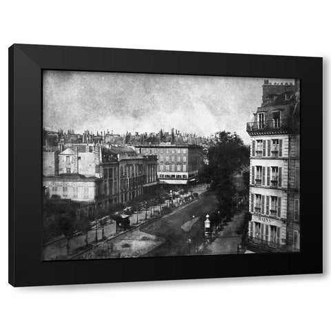 The Boulevards of Paris, May 1843 Black Modern Wood Framed Art Print by Talbot, William