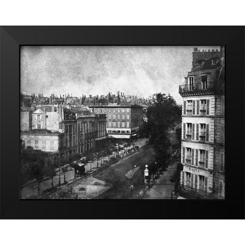 The Boulevards of Paris, May 1843 Black Modern Wood Framed Art Print by Talbot, William