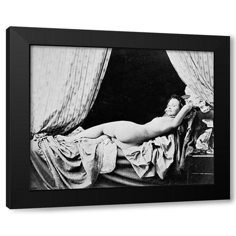 Female Nude, 1856 Black Modern Wood Framed Art Print with Double Matting by Moulin, Felix Jacques