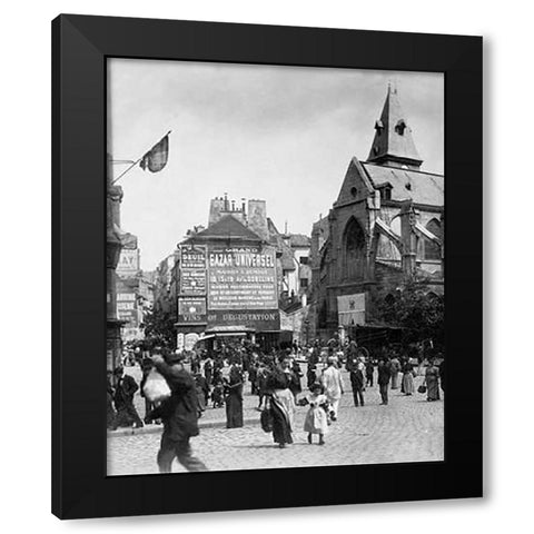 Paris, 1898-1900 - Place Saint-Medard Black Modern Wood Framed Art Print by Atget, Eugene