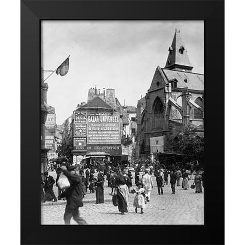 Paris, 1898-1900 - Place Saint-Medard Black Modern Wood Framed Art Print by Atget, Eugene