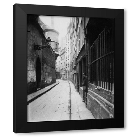 Paris, 1921 - Rue de lHotel-de-Ville Black Modern Wood Framed Art Print with Double Matting by Atget, Eugene