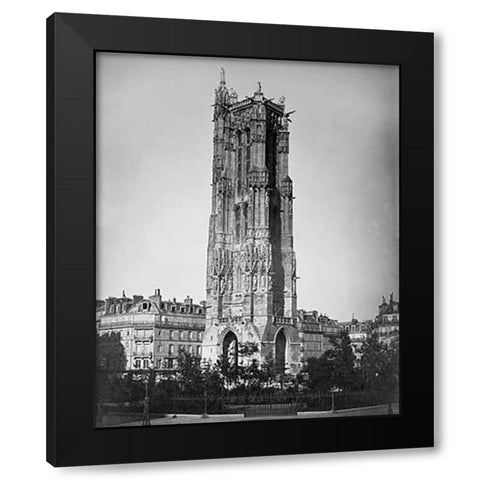 Paris, 1857-1859 - The Tour St. Jacques Black Modern Wood Framed Art Print by Le Gray, Gustave