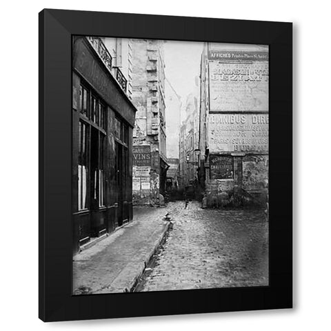 Paris, 1860-1870 - Rue Tirechappe Black Modern Wood Framed Art Print by Marville, Charles