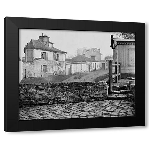 Paris, 1865 - The Impasse de lEssai at the Horse Market Black Modern Wood Framed Art Print by Marville, Charles