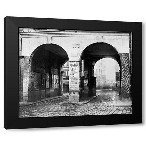 Paris, about 1865 - The Double Doorway, rue de la Ferronnerie Black Modern Wood Framed Art Print by Marville, Charles