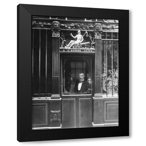 Paris, 1900 - Restaurant, rue des Blancs Manteaux Black Modern Wood Framed Art Print with Double Matting by Atget, Eugene