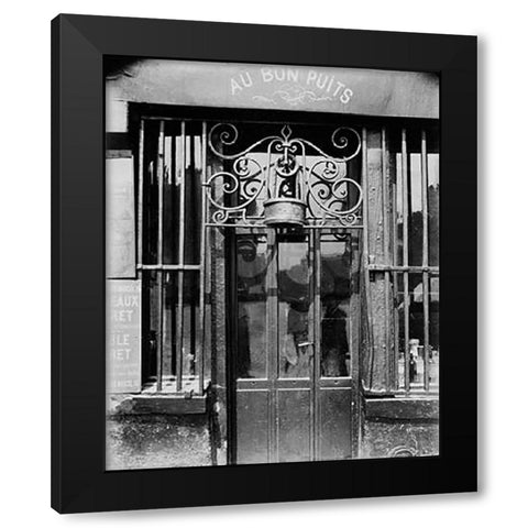 Paris, 1901 - Au bon puits, rue Michel Le Conte Black Modern Wood Framed Art Print with Double Matting by Atget, Eugene