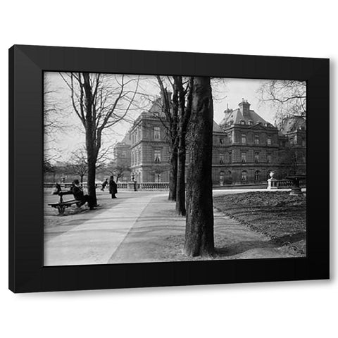 Paris, 1902-1903 - Luxembourg Gardens Black Modern Wood Framed Art Print with Double Matting by Atget, Eugene