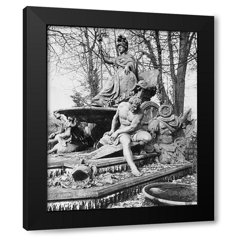 Versailles, 1904 - France Triumphant by Jean-Baptiste Tuby Black Modern Wood Framed Art Print by Atget, Eugene