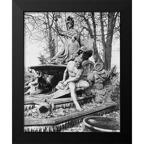 Versailles, 1904 - France Triumphant by Jean-Baptiste Tuby Black Modern Wood Framed Art Print by Atget, Eugene