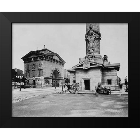 Paris, 1903-1904 - Ancienne Barriere du Trone (Tollbooth Pavilion and Column) Black Modern Wood Framed Art Print by Atget, Eugene