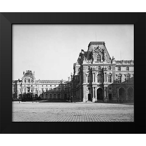 Paris, 1859 - Mollien Pavilion, the Louvre Black Modern Wood Framed Art Print by Le Gray, Gustave