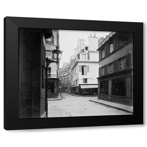 Paris, 1922 - Rue Cardinale Black Modern Wood Framed Art Print with Double Matting by Atget, Eugene