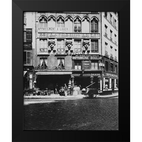 Paris, 1903 - House on the Place du Caire Black Modern Wood Framed Art Print by Atget, Eugene