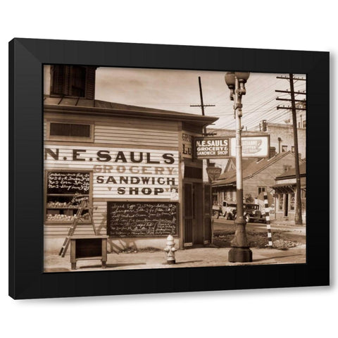 Street Scene, New Orleans, Louisiana, 1935 Black Modern Wood Framed Art Print by Evans, Walker