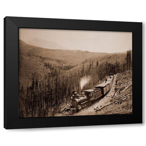 Marshall Pass, Colorado, Westside, 1880-1881 Black Modern Wood Framed Art Print by Jackson, William Henry