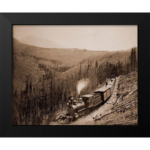 Marshall Pass, Colorado, Westside, 1880-1881 Black Modern Wood Framed Art Print by Jackson, William Henry