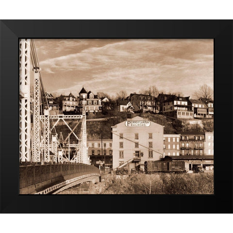 Part of Phillipsburg, New Jersey, 1935 Black Modern Wood Framed Art Print by Evans, Walker