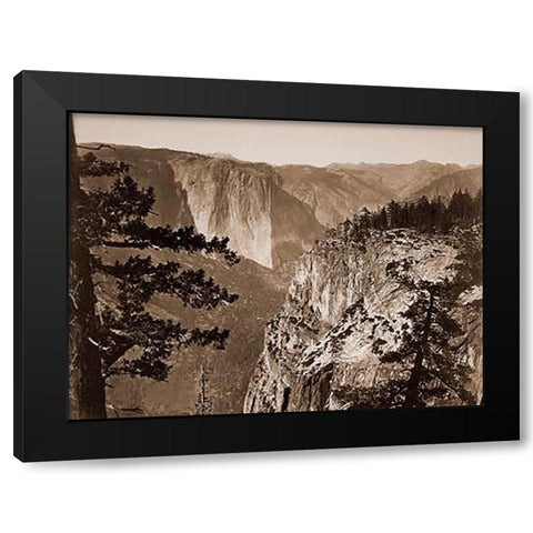 First View of the Valley, Yosemite, California, about 1866 Black Modern Wood Framed Art Print with Double Matting by Watkins, Carleton
