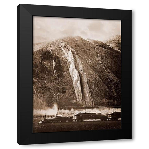 The Devils Slide, Utah, 1873-1874 Black Modern Wood Framed Art Print by Watkins, Carleton