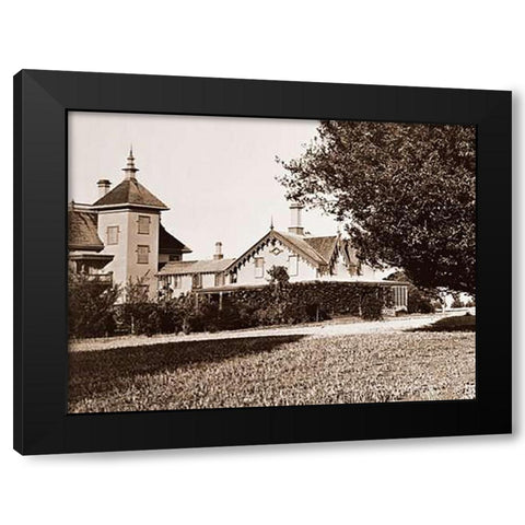 Residence of Mr. Howard, San Mateo, California, with Olive Tree, 1863-1880 Black Modern Wood Framed Art Print by Watkins, Carleton