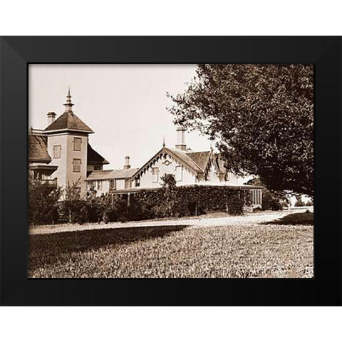 Residence of Mr. Howard, San Mateo, California, with Olive Tree, 1863-1880 Black Modern Wood Framed Art Print by Watkins, Carleton