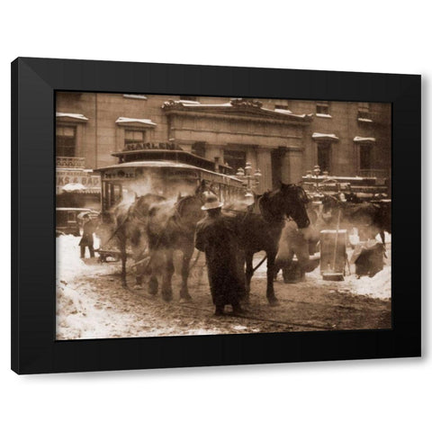 The Terminal, New York City, 1893 Black Modern Wood Framed Art Print by Stieglitz, Alfred