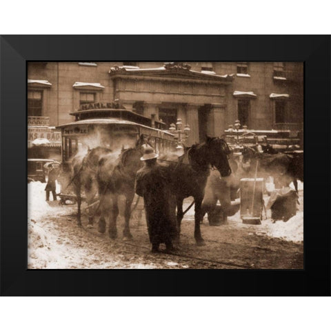 The Terminal, New York City, 1893 Black Modern Wood Framed Art Print by Stieglitz, Alfred
