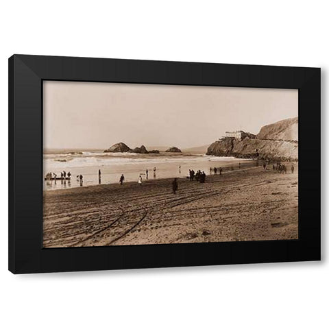 The Cliff House, San Francisco, about 1879-1880 Black Modern Wood Framed Art Print by Watkins, Carleton