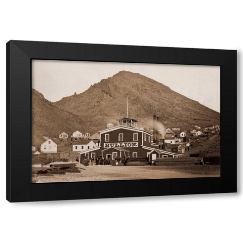 The Bullion Mine, Virginia City, Nevada, 1880 Black Modern Wood Framed Art Print by Watkins, Carleton