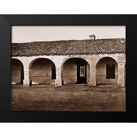 San Miguel Mission, San Miguel, California, 1876-1880 Black Modern Wood Framed Art Print by Watkins, Carleton