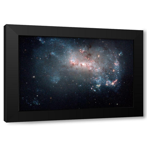 Stellar Fireworks Ablaze in Galaxy NGC 4449 Black Modern Wood Framed Art Print by NASA