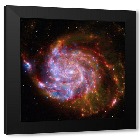 Spitzer-Hubble-Chandra Composite of M101 Black Modern Wood Framed Art Print with Double Matting by NASA