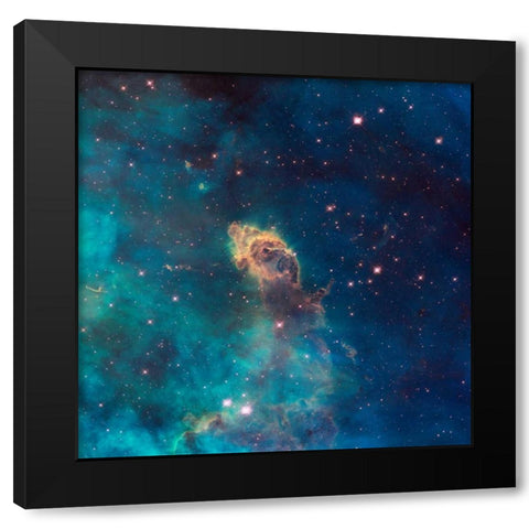 Jet in Carina -  WFC3 UVIS Full Field Black Modern Wood Framed Art Print with Double Matting by NASA