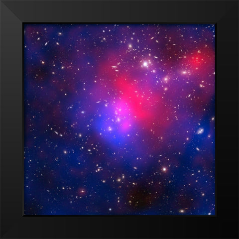 Pandoras Cluster - Abell 2744 Black Modern Wood Framed Art Print by NASA