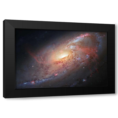 Galaxy M106 Black Modern Wood Framed Art Print with Double Matting by NASA
