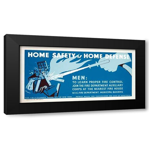 Home safety is home defense - Learn fire control Black Modern Wood Framed Art Print with Double Matting by Tworkov, Jack