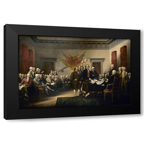 Declaration of Independence Black Modern Wood Framed Art Print by Trumbull, John