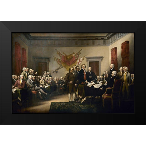 Declaration of Independence Black Modern Wood Framed Art Print by Trumbull, John