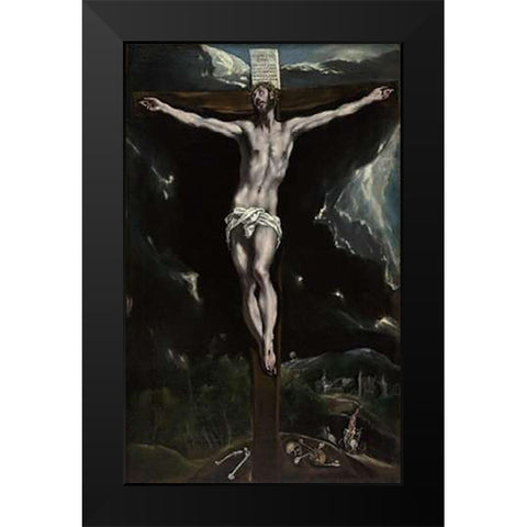 Museumist on the Cross Black Modern Wood Framed Art Print by Domenico Theotocopuli), El Greco