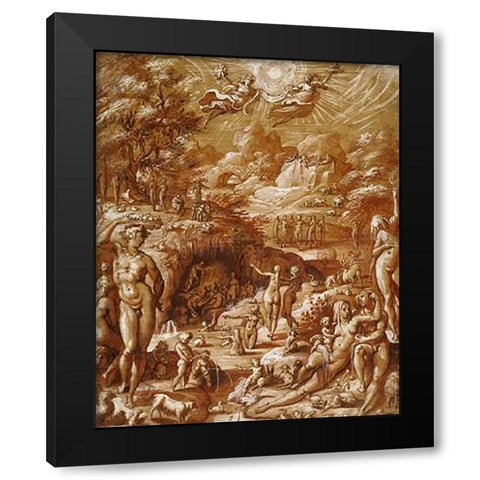 The Age of Gold Black Modern Wood Framed Art Print with Double Matting by Zucchi, Jacopo
