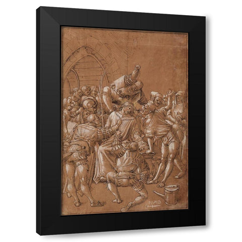 The Mocking of Christ Black Modern Wood Framed Art Print by Deutsch, Niklaus Manuel