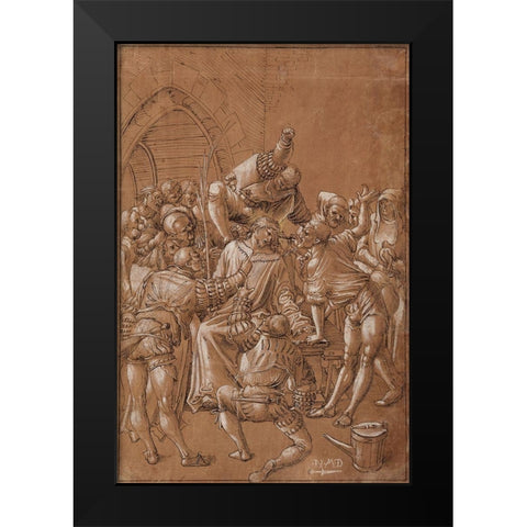 The Mocking of Christ Black Modern Wood Framed Art Print by Deutsch, Niklaus Manuel