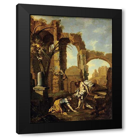 Noli Me Tangere Black Modern Wood Framed Art Print by Magnasco, Alessandro