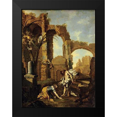 Noli Me Tangere Black Modern Wood Framed Art Print by Magnasco, Alessandro