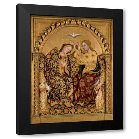 Coronation of the Virgin Black Modern Wood Framed Art Print with Double Matting by Da Fabriano, Gentile