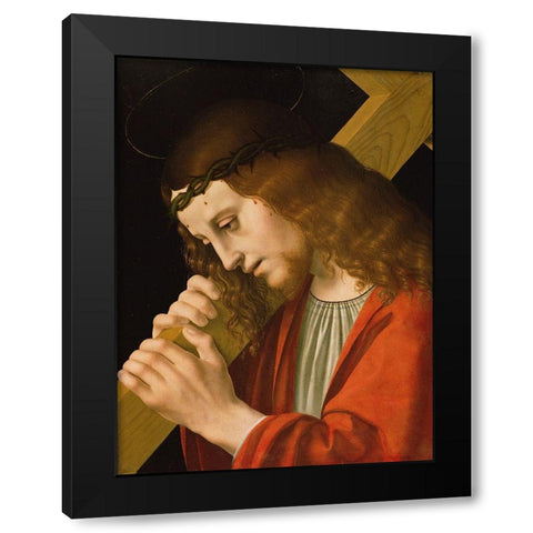 Christ Carrying the Cross Black Modern Wood Framed Art Print with Double Matting by dOggiono, Marco