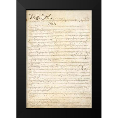 Constitution of the United States, 1787 Black Modern Wood Framed Art Print by Convention, Constitutional